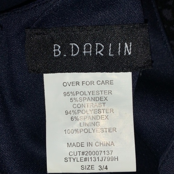 B. DARLIN TOP CROPPED SEQUINED HALTER TOP NAVY SIZE 4 - Picture 9 of 9